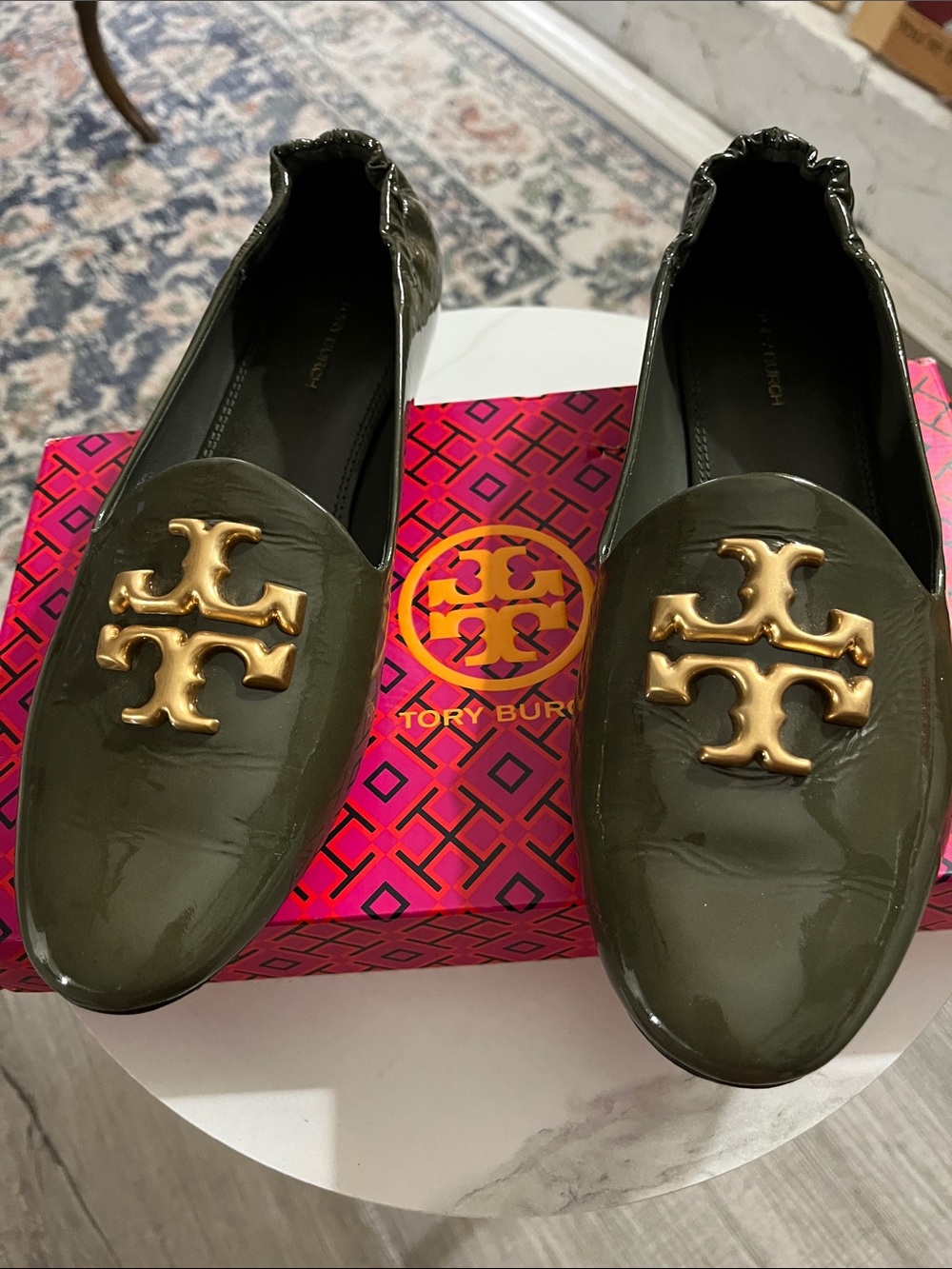TORY BURCH ELEANOR PATENT LEATHER LOAFERS